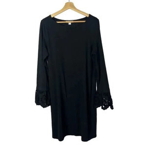 BeachLunchLounge Solani Black Long Sleeve Shift Dress M